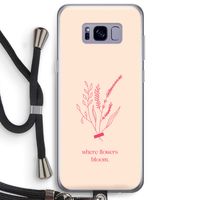 Where flowers bloom: Samsung Galaxy S8 Plus Transparant Hoesje met koord