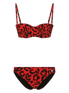 Dolce & Gabbana bikini à imprimé léopard - Rouge