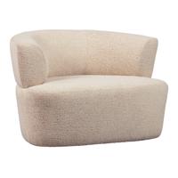WOOOD Fauteuil 'Boris' Bouclé, kleur Warm Zand