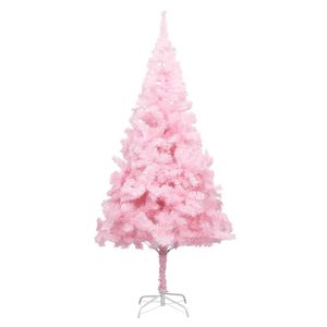 Kunstkerstboom met standaard 210 cm PVC roze