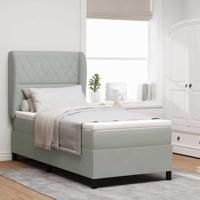 Boxspringbed met matras fluweel lichtgrijs 90x190 cm