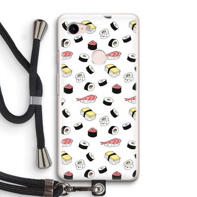 Sushi time: Pixel 3 Transparant Hoesje met koord