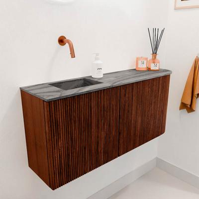 Toiletmeubel Mondiaz Joya Dlux | 91.6 cm | Meubelkleur Ruby | Faye wastafel Sombra Wasbak Links | Zonder kraangat(en)