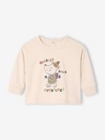 T-shirt baby met lange mouwen en muizenprint vanille