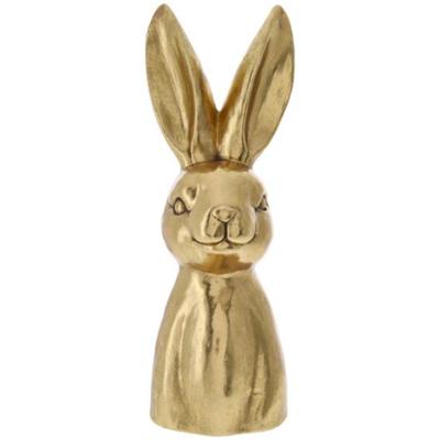 Decoratie beeld paashaas - borstbeeld - goud - polyresin - 51 cm - haas / konijn - paasdecoratie