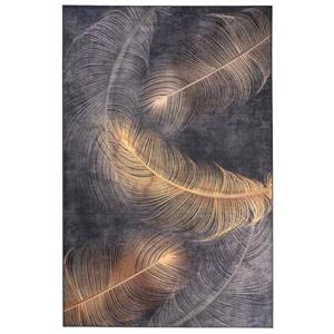 Tapeso Modern vloerkleed wasbaar - Moderna zwart|goud - 160x240 cm