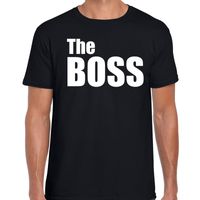 The boss t-shirt zwart met witte letters voor heren 2XL  -