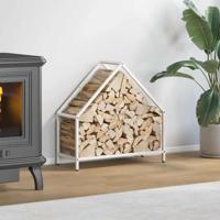 VidaXL Brandhoutrek 60x25x60 cm koudgewalst staal wit