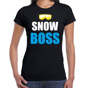 Apres ski t-shirt Snow Boss / sneeuw baas zwart  dames - Wintersport shirt - Foute apres ski outfit 2XL  -