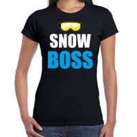 Apres ski t-shirt Snow Boss / sneeuw baas zwart  dames - Wintersport shirt - Foute apres ski outfit 2XL  - - thumbnail