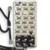 Zwarte poes: Huawei Ascend P10 Lite Transparant Hoesje met koord