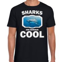 T-shirt sharks are serious cool zwart heren - haaien/ haai shirt 2XL  -