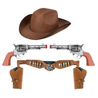 Western cowboy verkleed set - 4-delig - sherriff - wilde westen - volwassenen