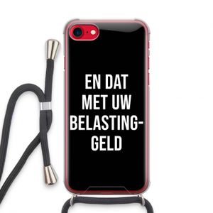 Belastinggeld - Zwart: iPhone SE 2020 Transparant Hoesje met koord