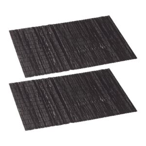 4x stuks rechthoekige bamboe placemats donker bruin 30 x 45 cm