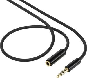 SpeaKa Professional SP-7870552 Jackplug Audio Verlengkabel [1x Jackplug male 3,5 mm - 1x Jackplug female 3,5 mm] 1.00 m Zwart Vergulde steekcontacten,