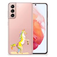 Samsung Galaxy S21 Telefoonhoesje met Naam Horse Color - thumbnail