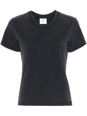 Courrèges t-shirt en coton à logo brodé - Gris