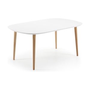 Kave Home Oqui uitschuifbare eettafel wit 160-260x100 cm