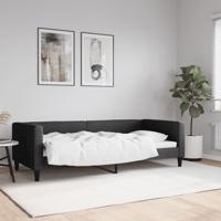 Slaapbank 90x200 cm stof zwart - thumbnail