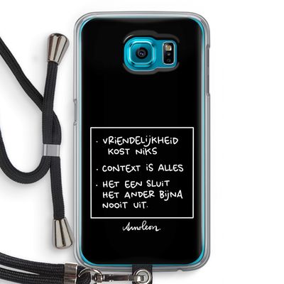 Mijn Motto's: Samsung Galaxy S6 Transparant Hoesje met koord