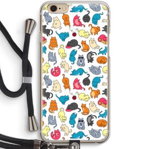 Kleurrijke katten: iPhone 6 / 6S Transparant Hoesje met koord