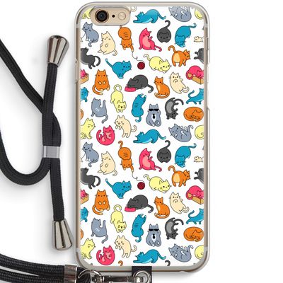 Kleurrijke katten: iPhone 6 / 6S Transparant Hoesje met koord