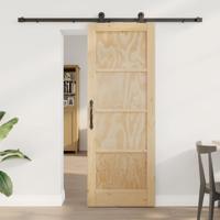 Schuifdeur met Bevestigingsset 73.5x198.5 cm Massief Hout