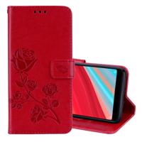 Rose reliëf horizontale Flip milieu PU lederen draagtas voor Xiaomi Redmi S2 met houder & kaartsleuven & portemonnee (rood)