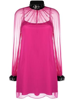 Moschino robe courte à col montant - Rose