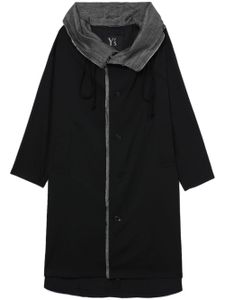 Y's manteau à doublure contrastante - Noir