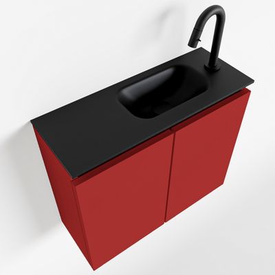 Toiletmeubel Mondiaz Ture | 60 cm | Meubelkleur Fire | Eden wastafel Urban Rechts | 1 kraangat