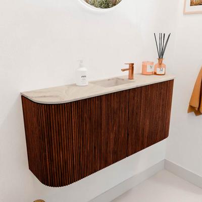 Toiletmeubel Mondiaz Joya Dlux | 93.2 cm | Meubelkleur Ruby | Faye wastafel Frappe Wasbak Midden | 1 kraangat