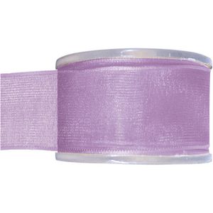 1x Hobby/decoratie lila organza sierlinten 4 cm/40 mm x 20 meter