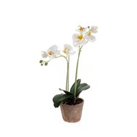 Kantoor kunstplant Orchidee wit 42 cm in pot   -
