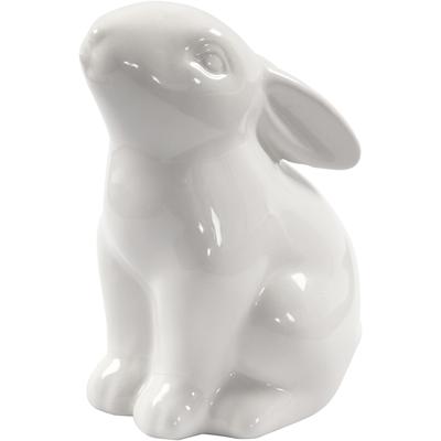 Creativ Company Konijn, h: 9 cm, d 5,5 cm, wit, 12 stuk/ 1 doos