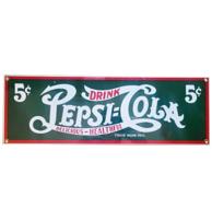 Drink Pepsi-Cola Delicious - Healthful Emaille Bord - 46 x 15 cm - Ande Rooney 1991 Drink Pepsi-Cola Delicious - Healthful Emaille Bord - 46 x 15 cm - Ande Rooney 1991