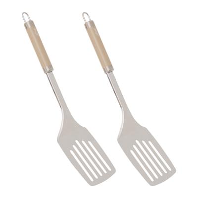 5Five spatel Paris - 2x - 34 cm - RVS - aluminium - beige/zilver - keukengerei