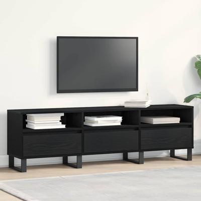 TV-kast Zwart eiken 150 x 30 x 44.5 cm Bewerkt hout