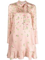 RED Valentino robe courte en soie à fleurs - Rose