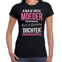 Trotse moeder / dochter cadeau t-shirt zwart voor dames - thumbnail