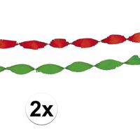 4x crepe slingers groen rood   -