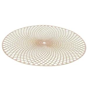 Decoris Placemat - 10x - goud - D38 cm - rond - polyurethaan leer - onderlegger