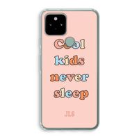 Cool Kids Never Sleep: Google Pixel 5 Transparant Hoesje