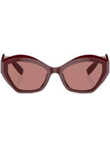 Giorgio Armani lunettes de soleil à plaque logo - Rouge