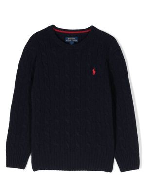POLO RALPH LAUREN KIDS pull Polo Pony en maille - Bleu