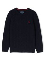 Ralph Lauren Kids pull Polo Pony en maille - Bleu - thumbnail