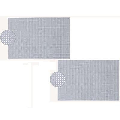 G. Wurm Luxe Tafel placemats Louvre - 12x - grijs - kunststof - 45 x 30 cm