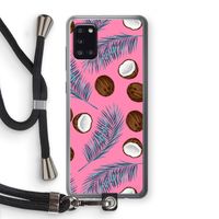 Kokosnoot roze: Samsung Galaxy A31 Transparant Hoesje met koord Kokosnoot roze: Samsung Galaxy A31 Transparant Hoesje met koord