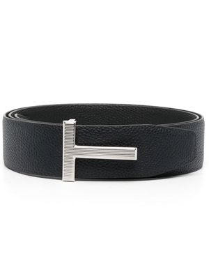 TOM FORD ceinture en cuir grainé à boucle - Bleu